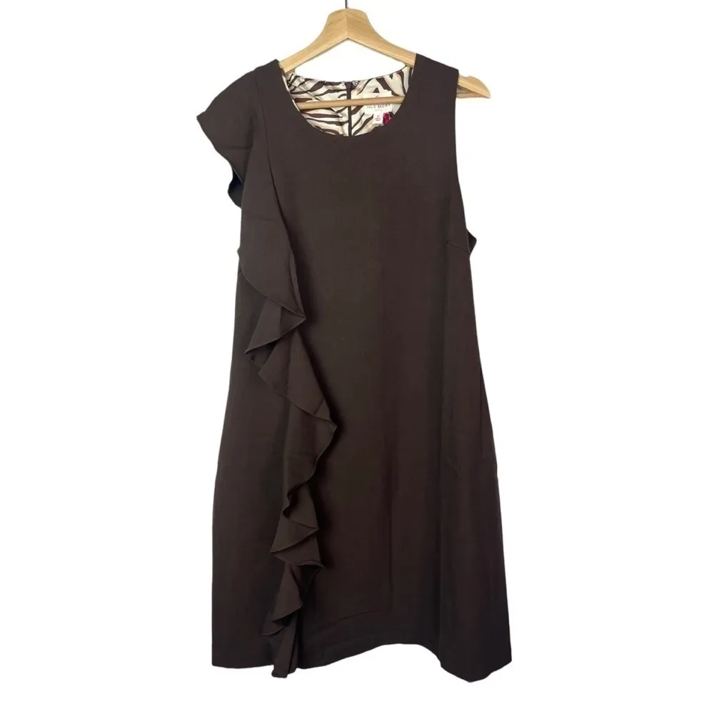 NEW Julie Brown Reina Ruffle Scoop Neck Sheath Dress 12 - Image 3