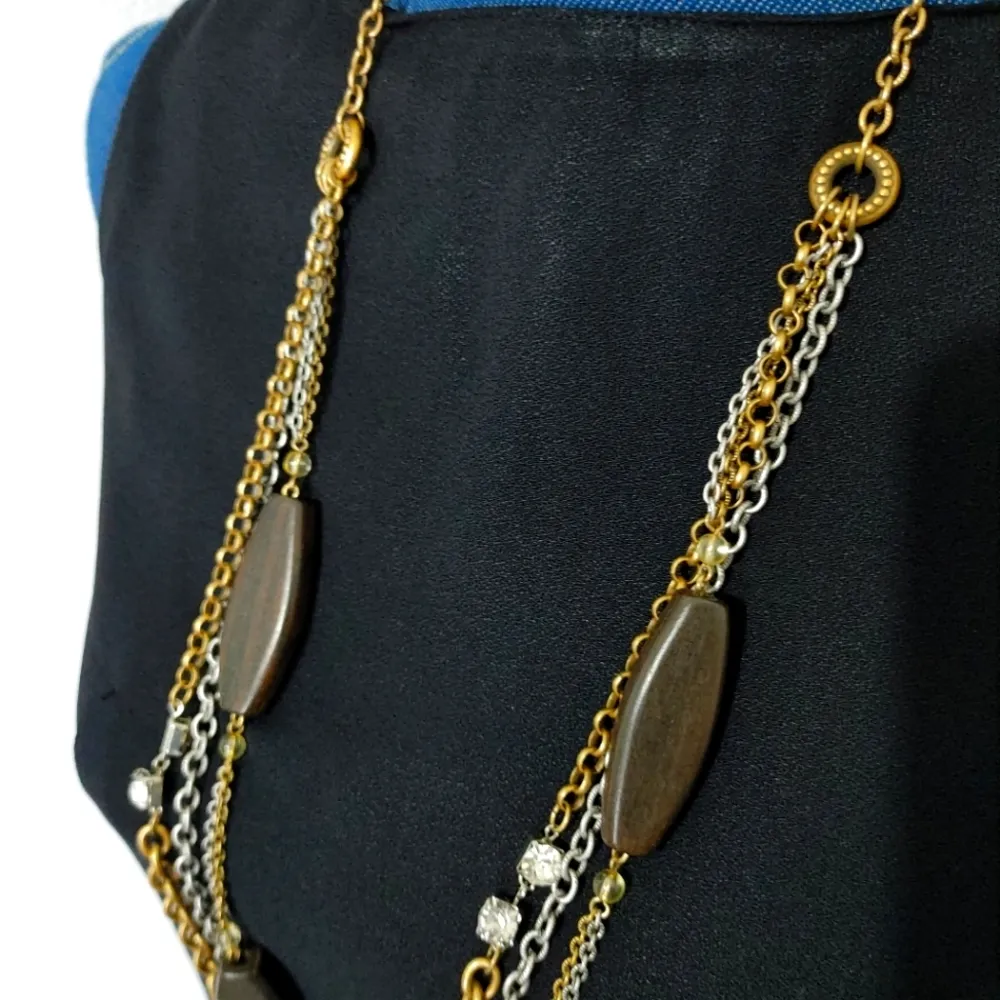 Chico's Multi Chain Long Statement Necklace - Image 2