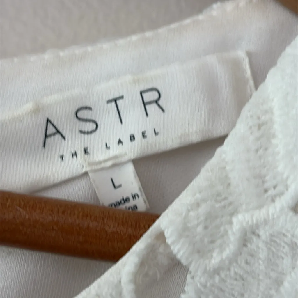 ASTR The Label Tenured Floral Lace Dress Mini Size L White - Image 9