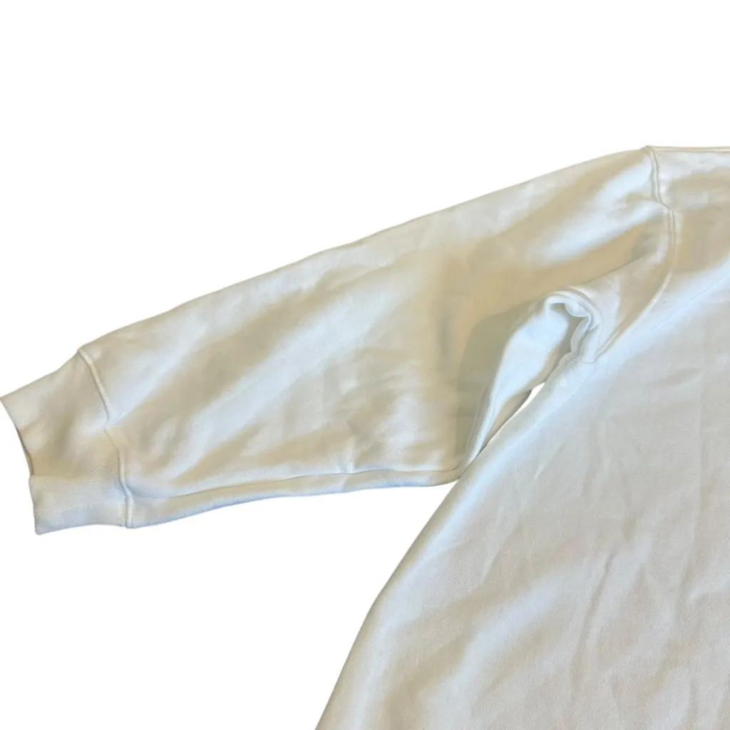 Gap Oversized Pullover Sweatshirt Sweater White Gold Silver Logo Stretch Size XL - Image 4