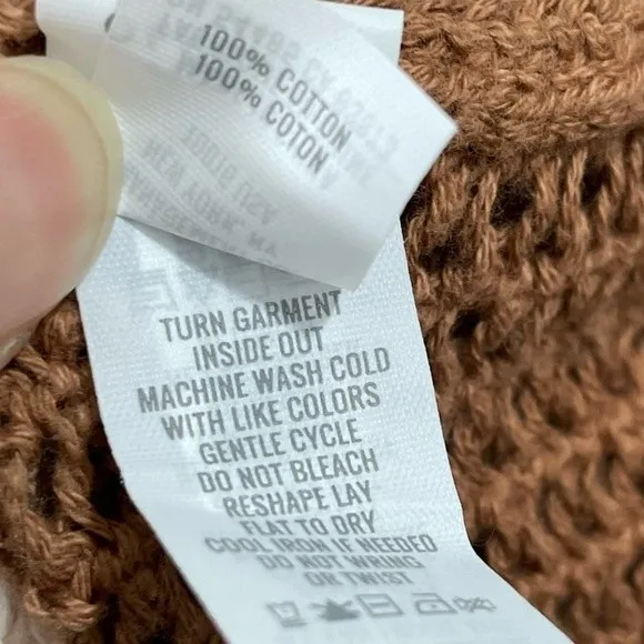 Aerie Offline Ombré Open Knit Crop Sweater Size MEDIUM Purple Pink/Cream Brown‎ - Image 6