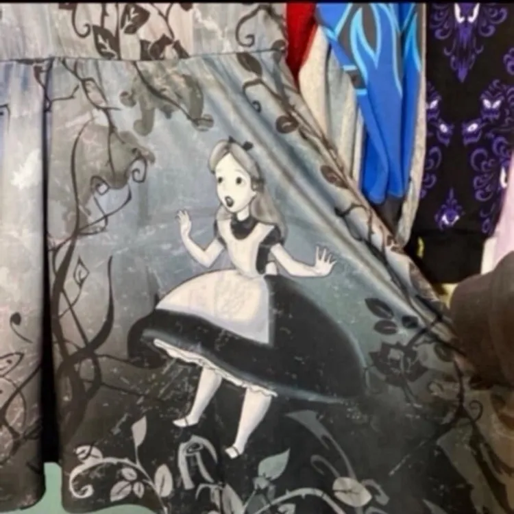 Disney alice in wonderland down the rabbit hole keyhole skater dress M - Image 2