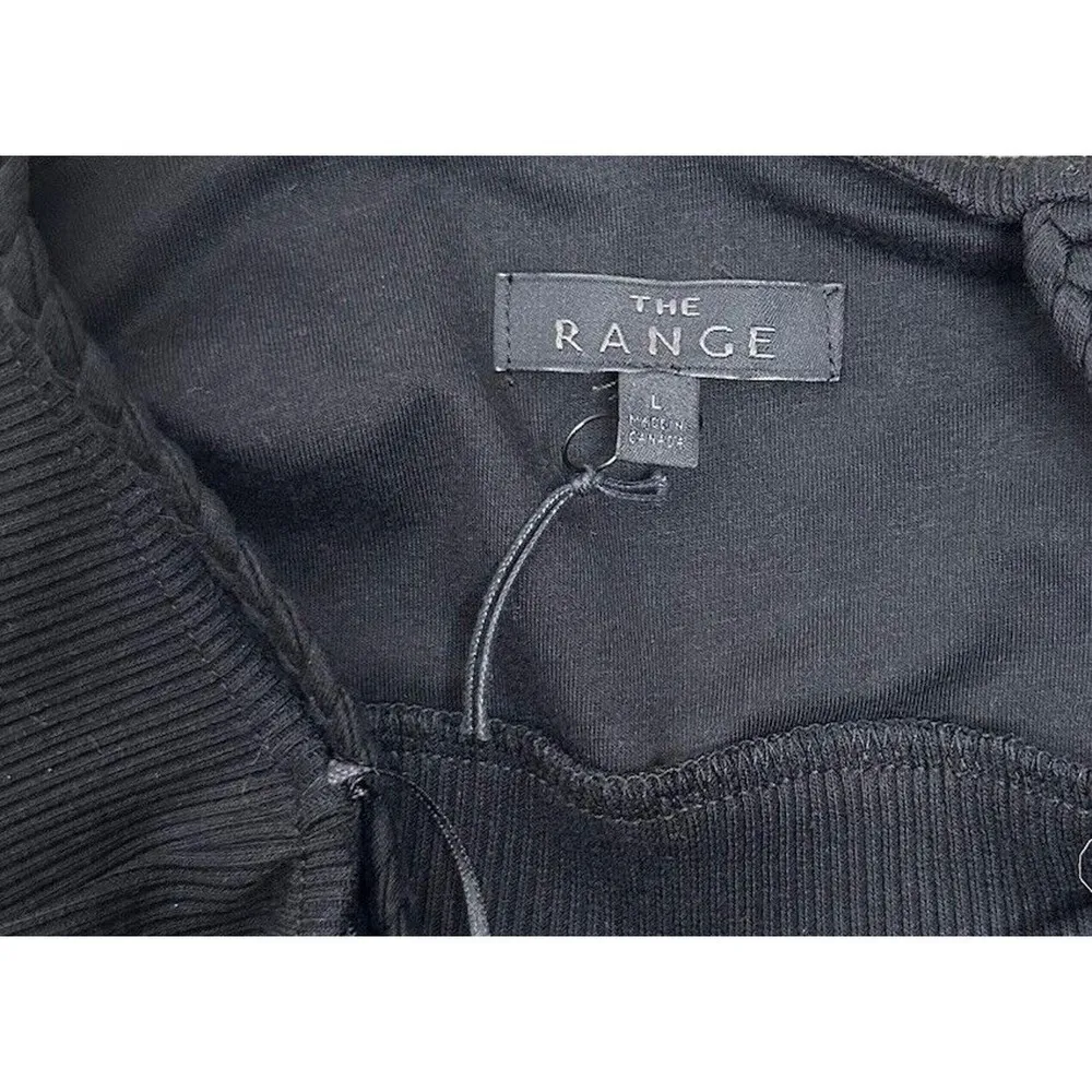 NWOT The Range Braided Strap Ribbed Bralette Crop Top Women's Black Size Large - Image 5