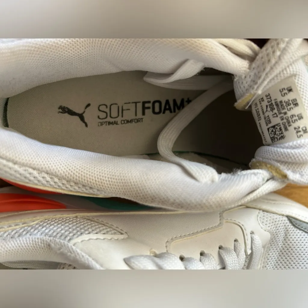 Puma RS-X³ Puzzle Sneakers White Teal Coral 6.5 (373108-17) Chunky Retro Shoes - Image 8