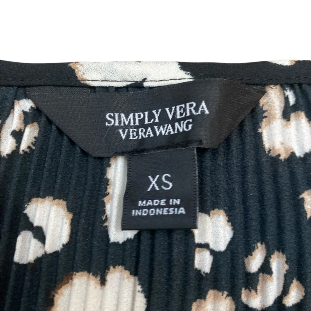 Black leopard crinkle long sleeve work blouse Size XS - Image 6