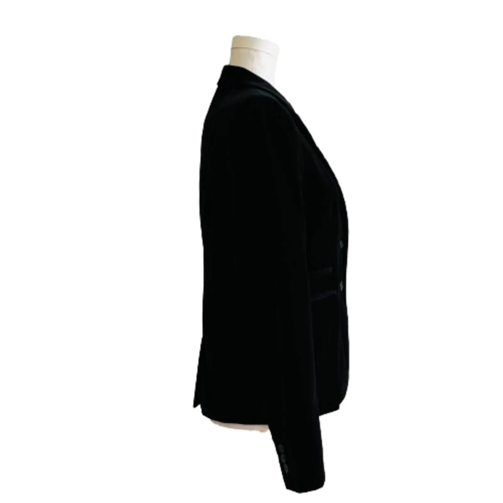 J. Crew Blazer Black Velvet Pockets Schoolboy Lined Blazer Jacket Size 4 Tall - Image 8