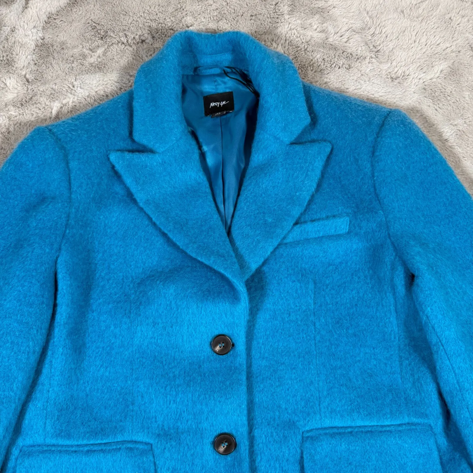 NWOT NASTY GAL Woman Size 4‎ Premium Brushed Wool Oversized Blazer Coat pocket - Image 8