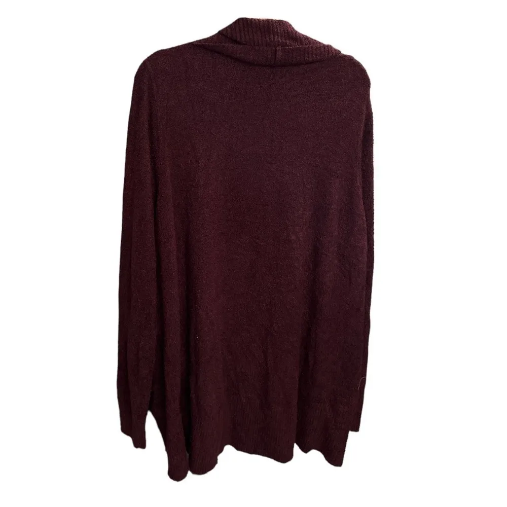 NWOT Barefoot Dreams CozyChic Lite Long Sleeve Circle Cardigan | Burgundy | XXL - Image 3