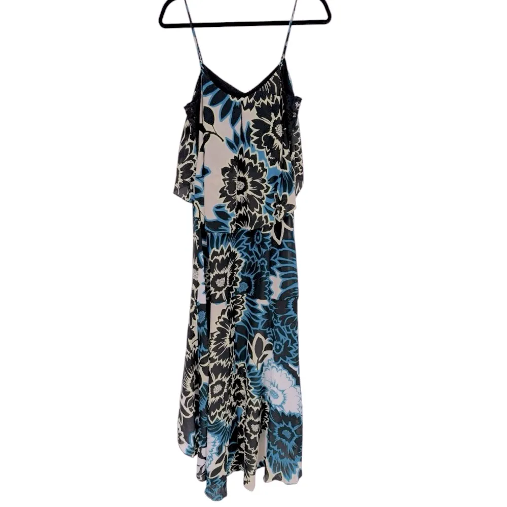 Marciano 100% Silk Floral Print High‎ Low Slip Dress Size XS Coquette Feminine - Image 2