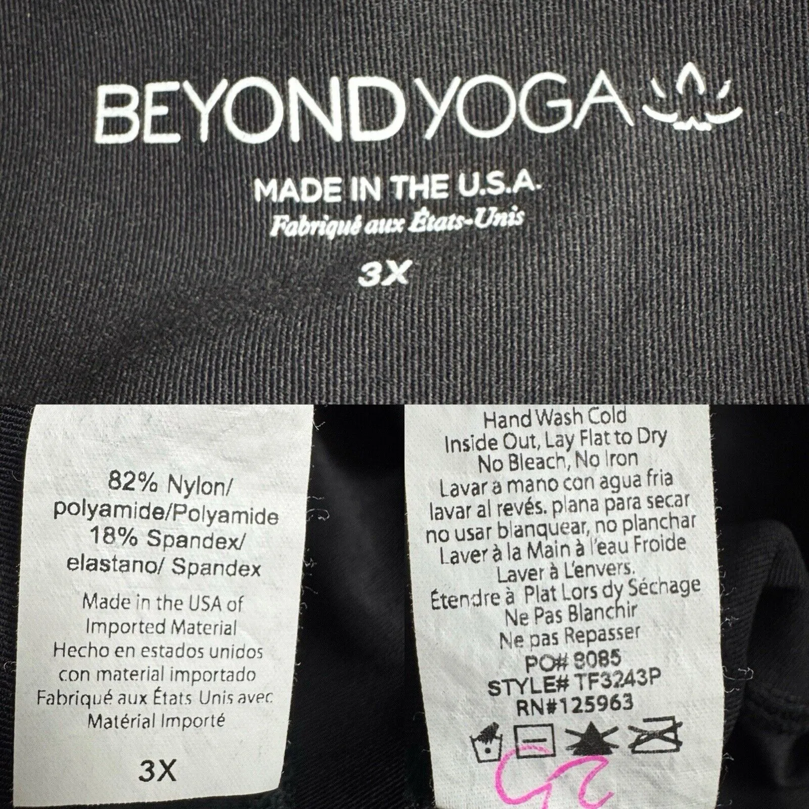 Beyond Yoga Leggings 3X Womens Black Pineapple Stretch Yoga Workout Gym - Image 8
