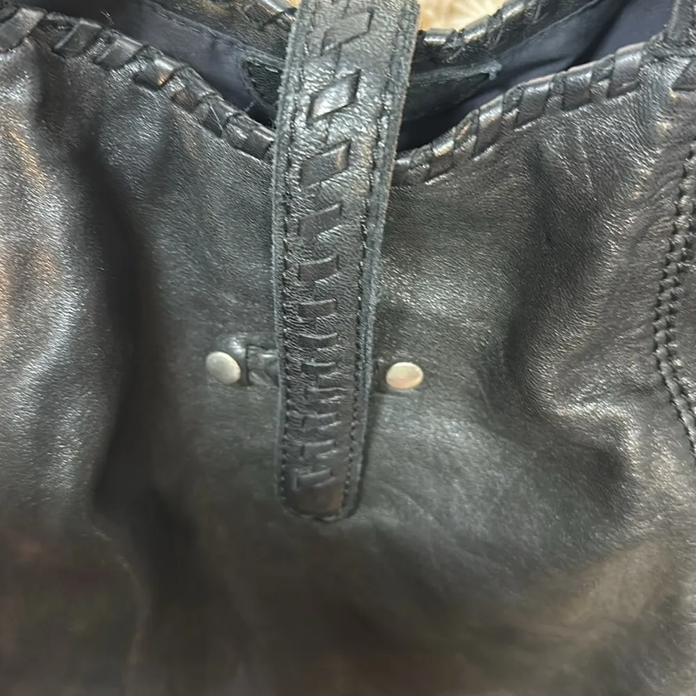 🍀LUCKY BRAND  "High Times"  Lamb Leather  Black Tote Hobo Bag  EUC  ‏   $229.00 - Image 9