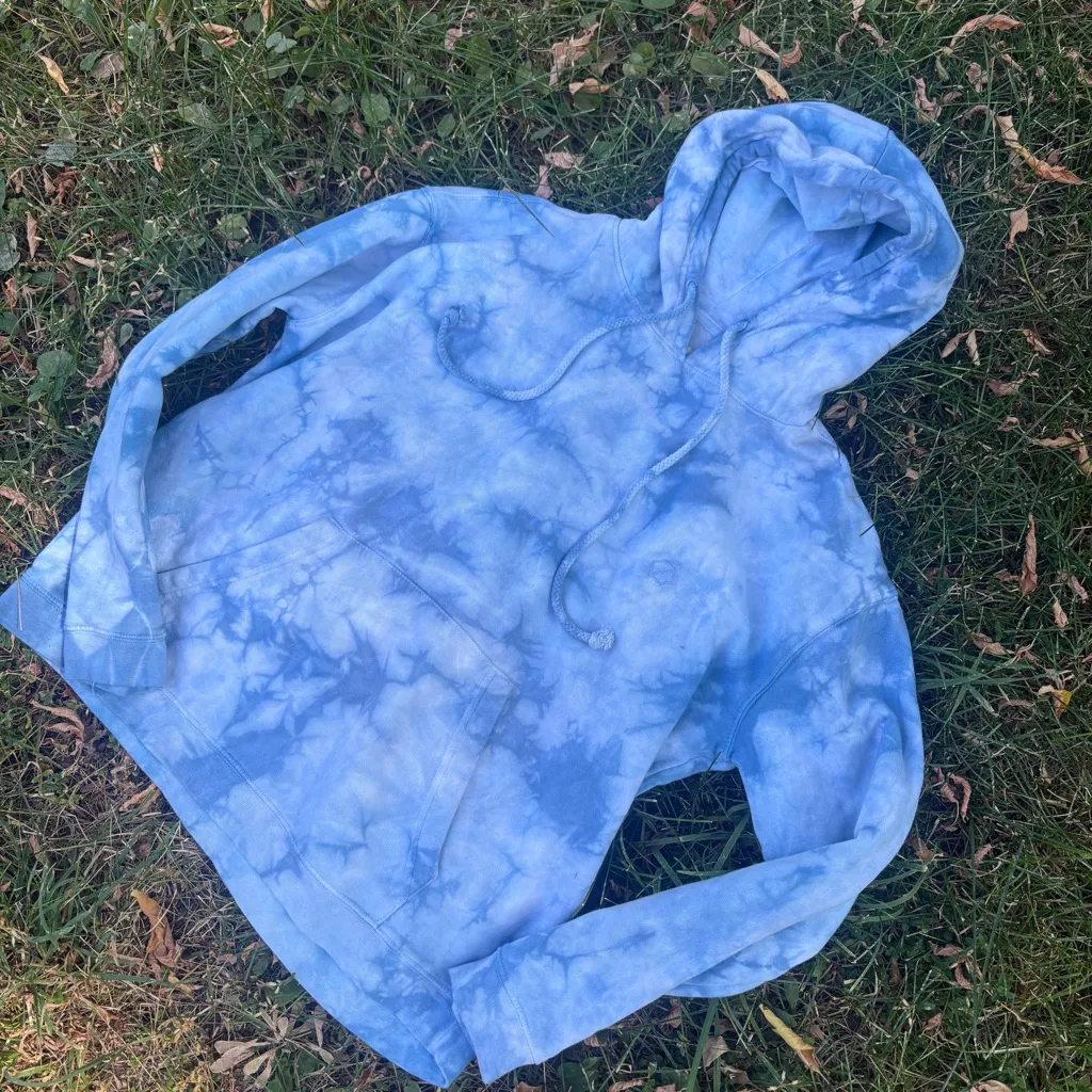 Standard Cloth Stockton Blue Tie Dye Hoodie Sweatshirt | medium White Size L - Image 4