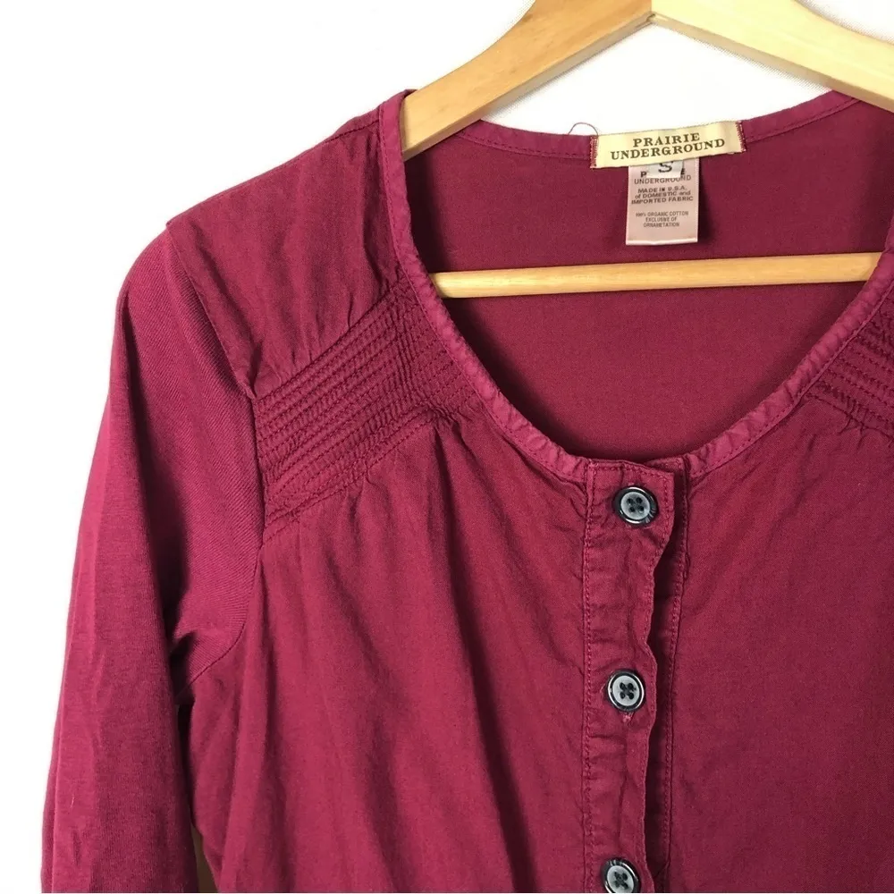 Prairie Underground Red Button Down Knee Length Dress S - Image 3
