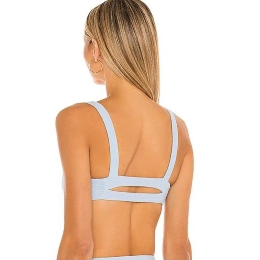 L*Space Jess Ribbed Bikini Top in Sky Blue XS NWT - Image 2