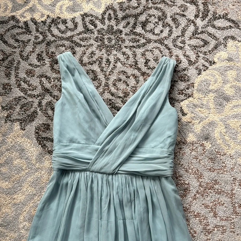 Dessy Collection Vivian Diamond 2894 Lux Chiffon Bridesmaid Dress Sage Green Size undefined - Image 7