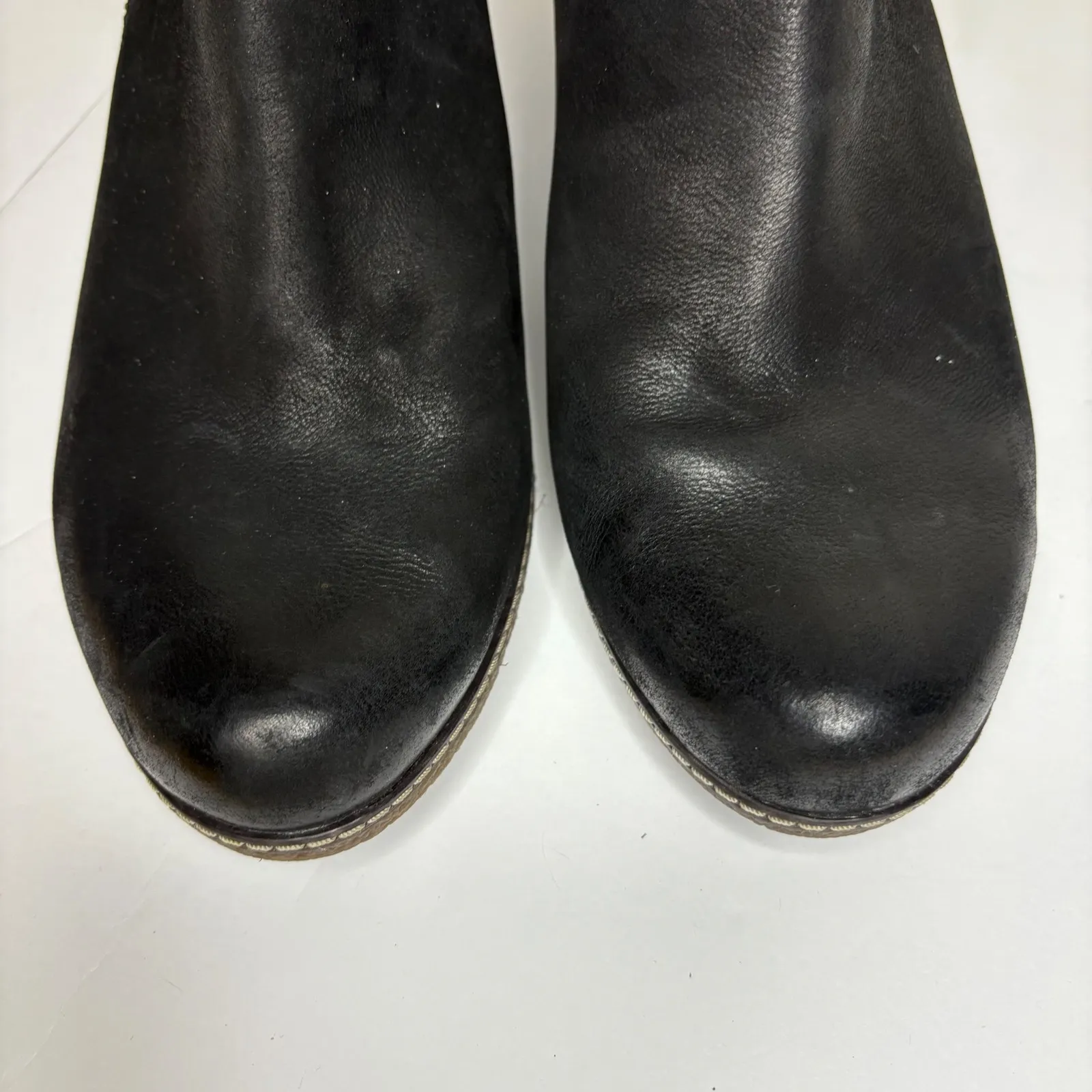 Dansko Leyla Black‎ Leather Wedge Ankle Boots Side Zip Women Size 9.5 EU 41 - Image 3