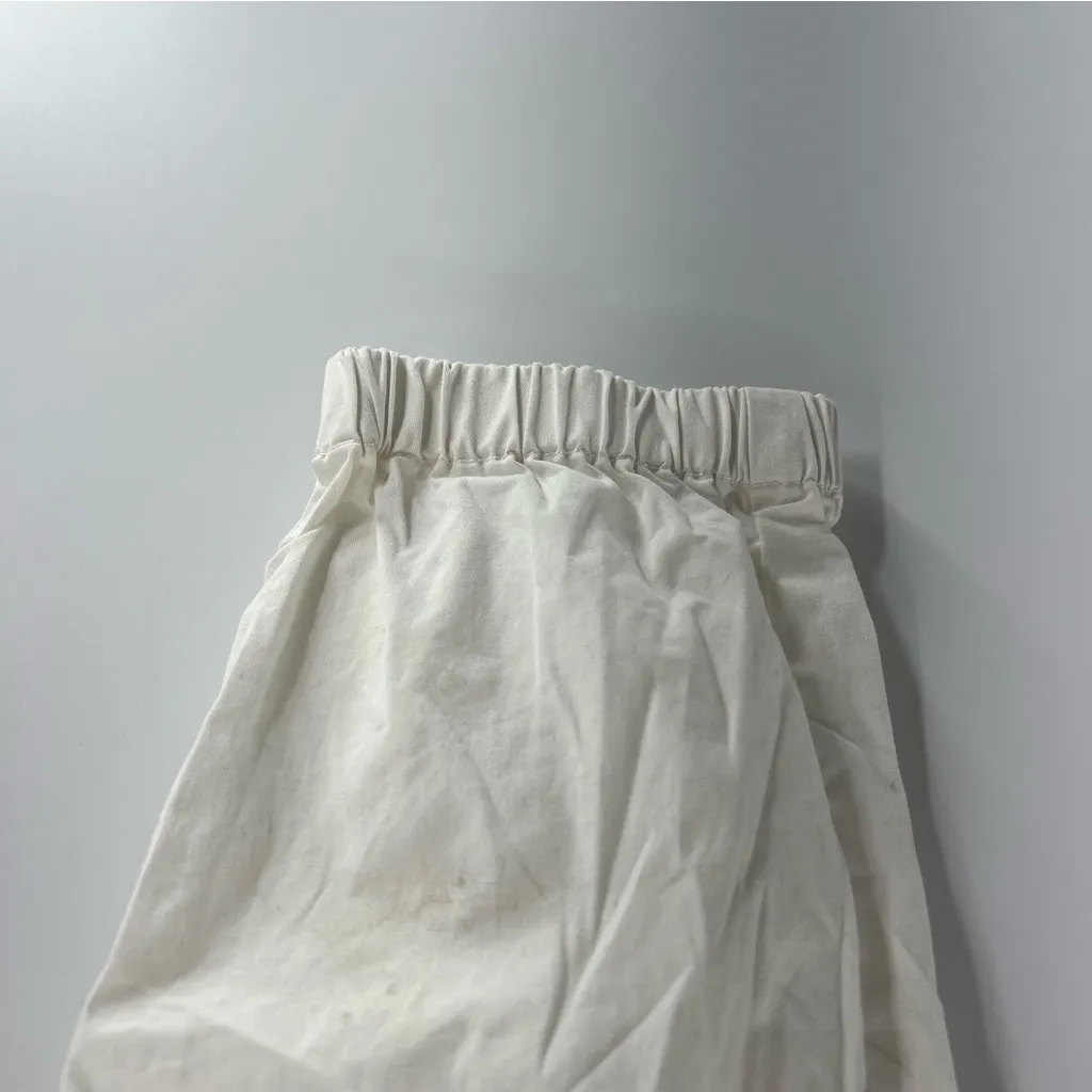 Sundance Jolienne Twill cargo joggers white size 12 relaxed fit exposed buttons - Image 4