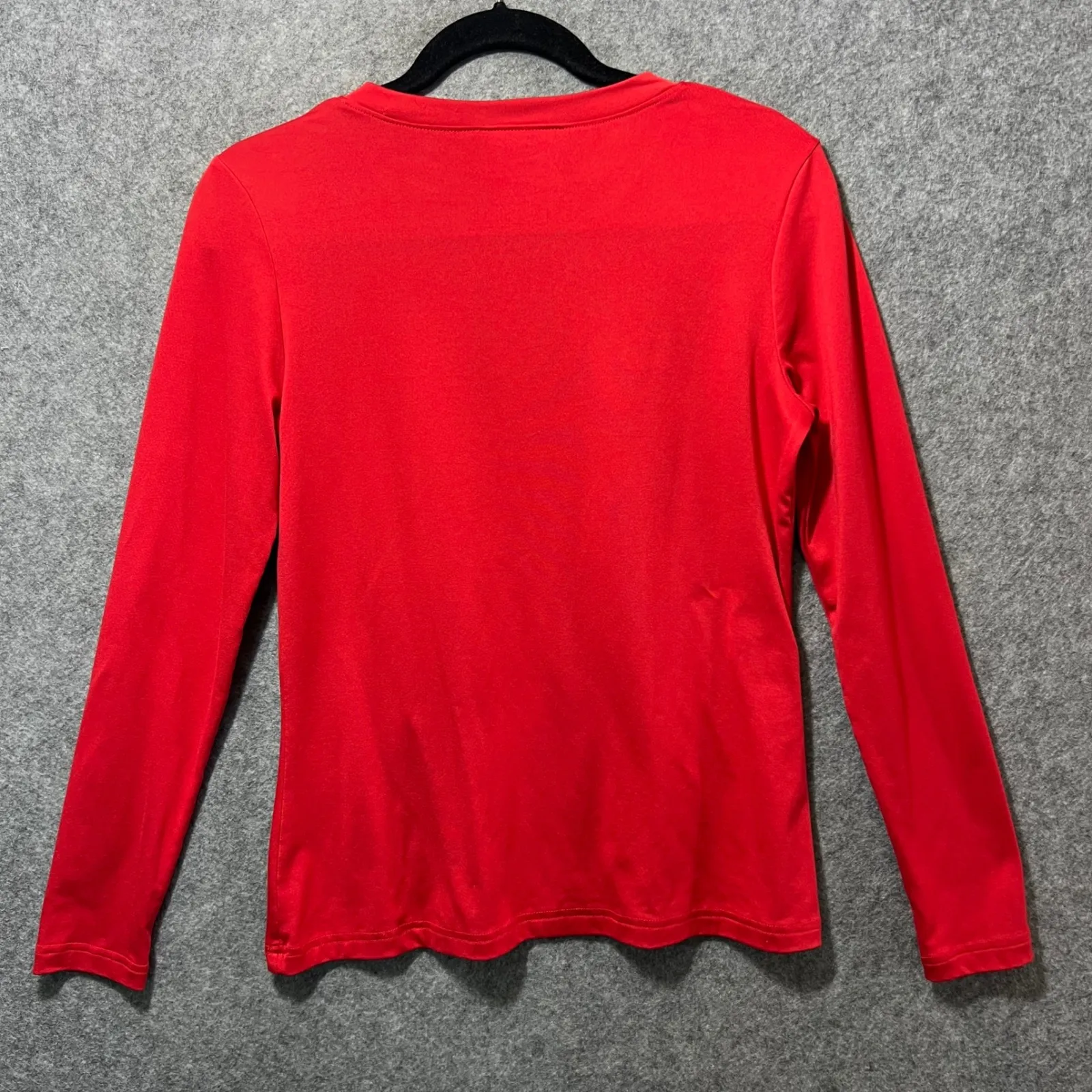 Munki Munki Peanuts Snoopy Santa Long Sleeve Red Shirt Womens Size S - Image 6