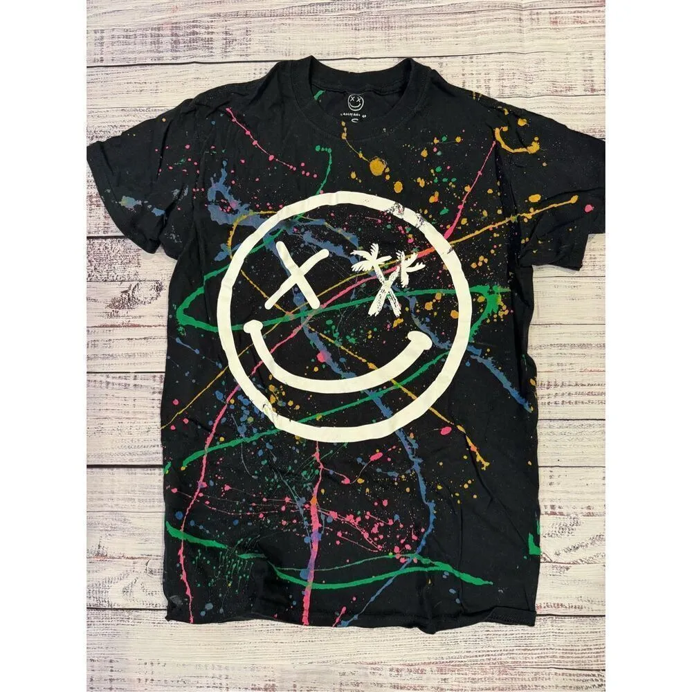 Salty Savage Unisex Colorful Paint Splatter Smiley Short Sleeve T - Image 2