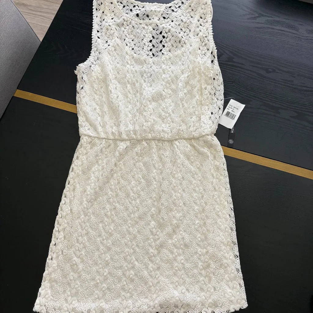 As U Wish Fully Lined All Over Lace Dress Cream (Close to White) Size Small NWT - Image 2