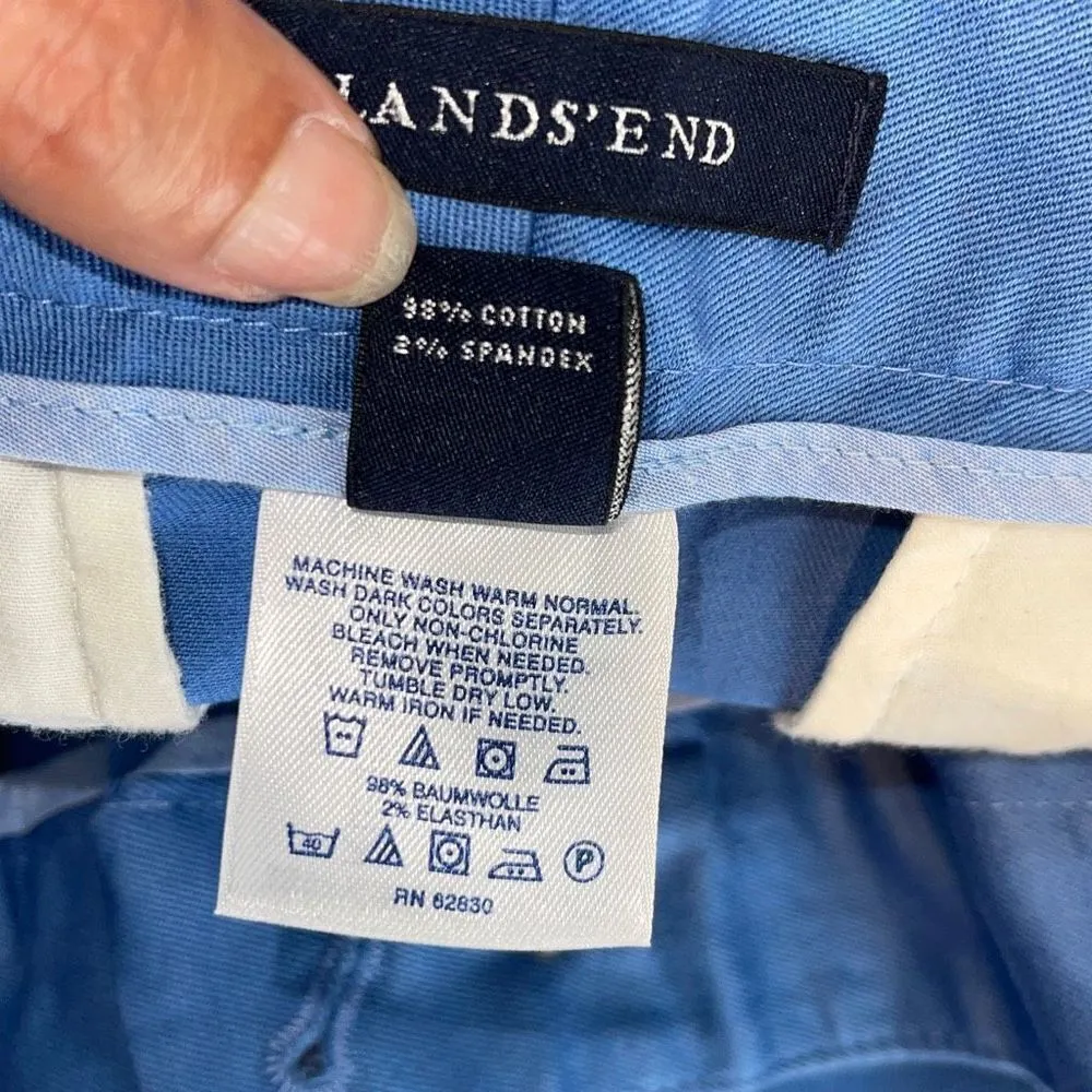 Lands End Womens Cropped Chino Pants‎ Cotton Stretch Blue Size Fit 2 / 10 NWT - Image 6