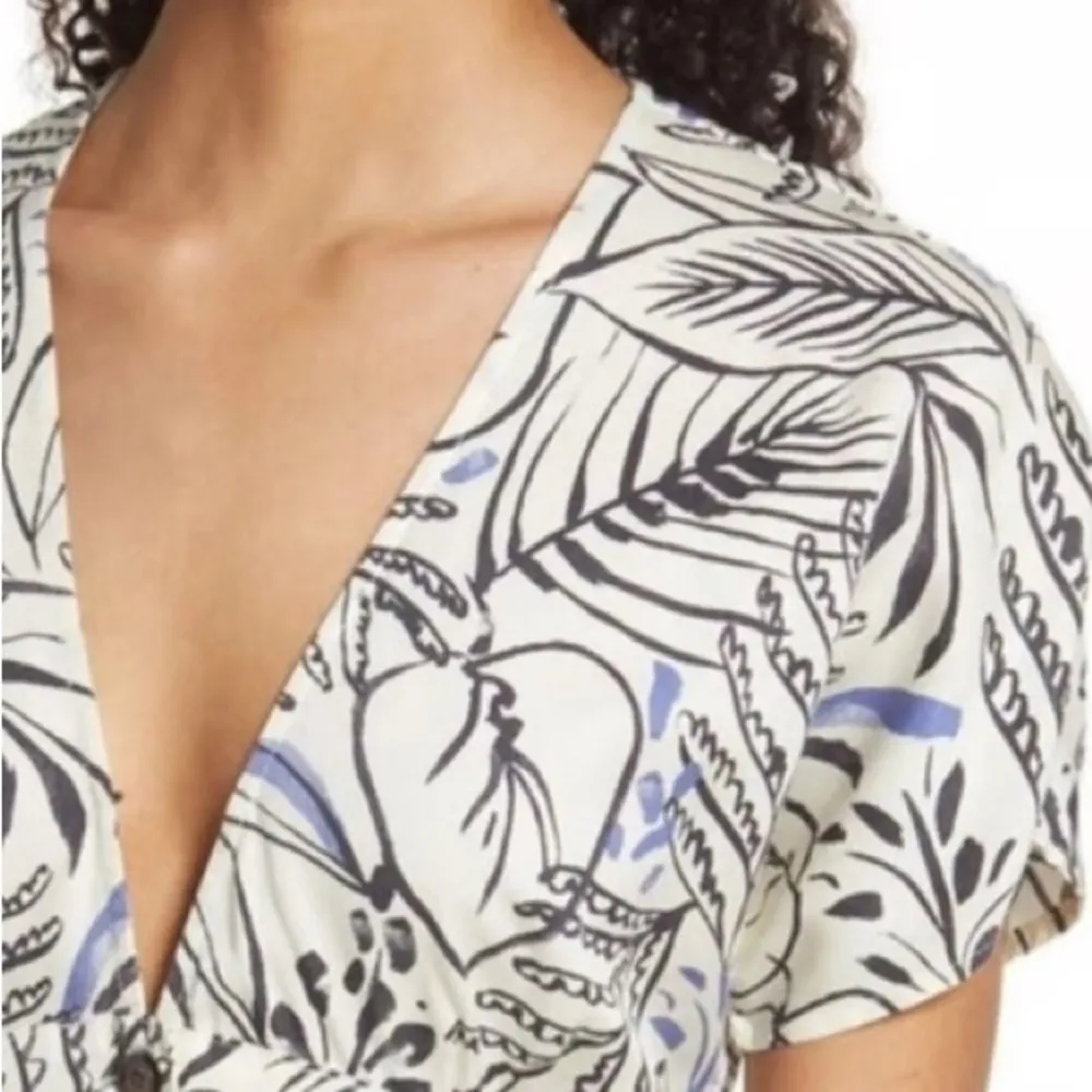 Marine Layer Camila Mini Dress Back White Foliage | S - Image 5