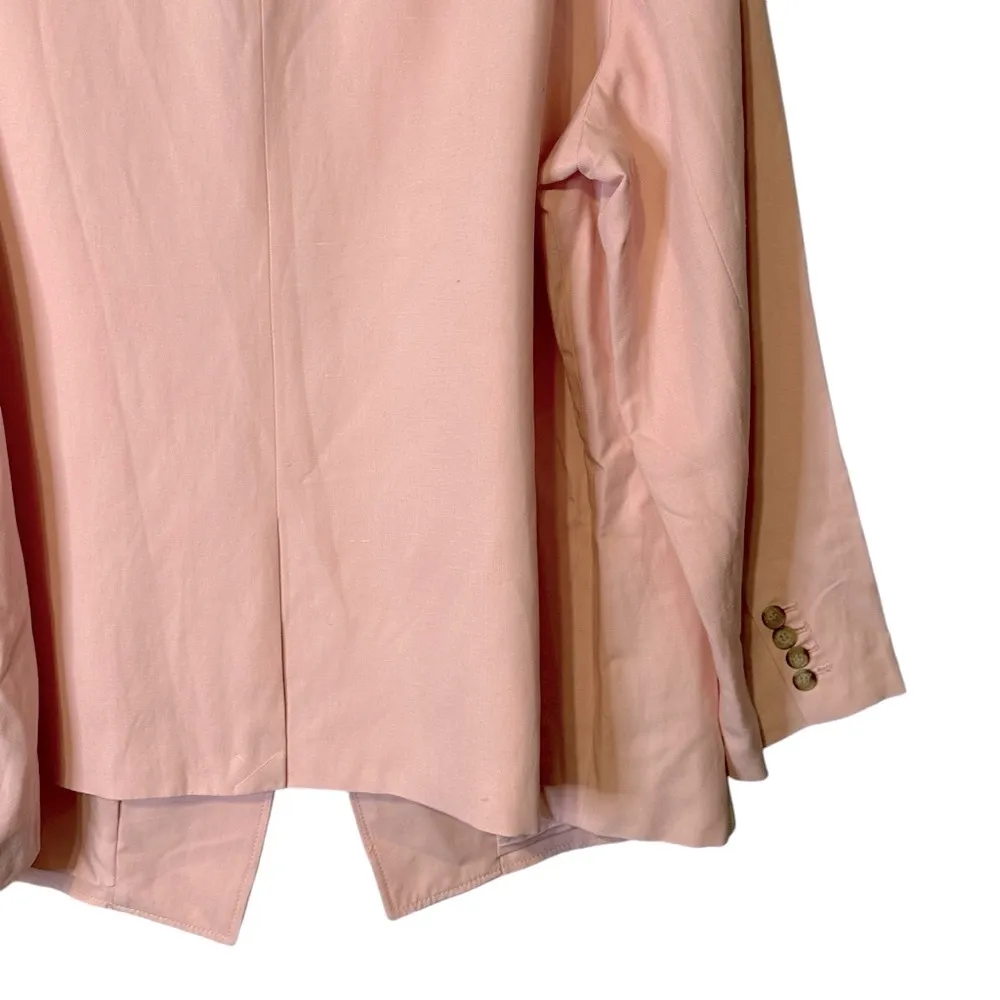 LOFT Linen Blend Modern Blazer‎ Pink One Button Career Office NWT Size 22 494229 - Image 7