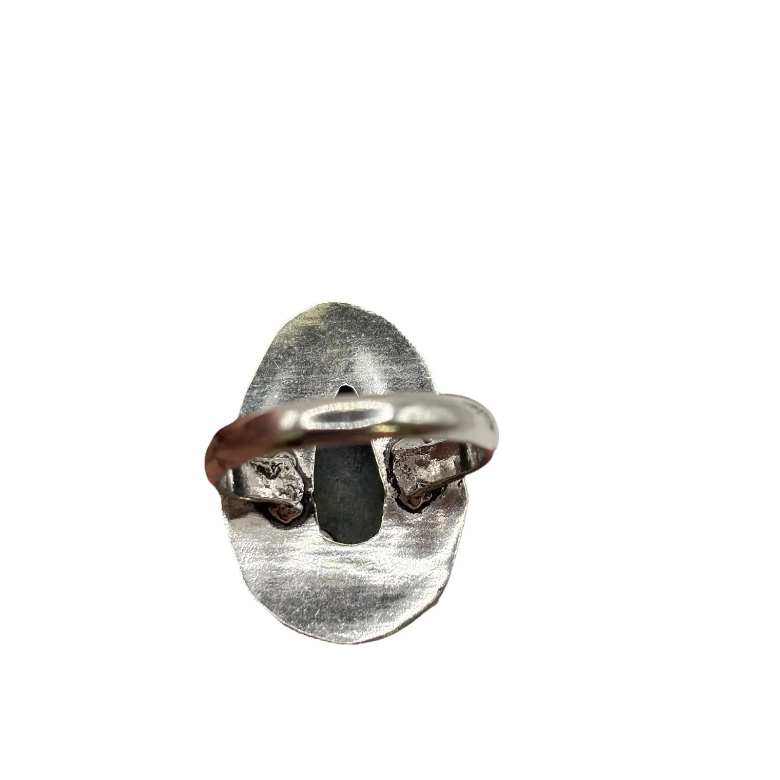 Sterling Silver Ring Teardrop Green Stone Boho Statement Jewelry Size 7 - Image 2