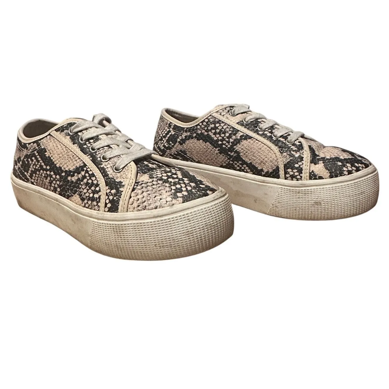Torrid Snakeskin‎ Print Lace Up Platform Sneaker Sz 7.5 Urban Streetwear Style - Image 11