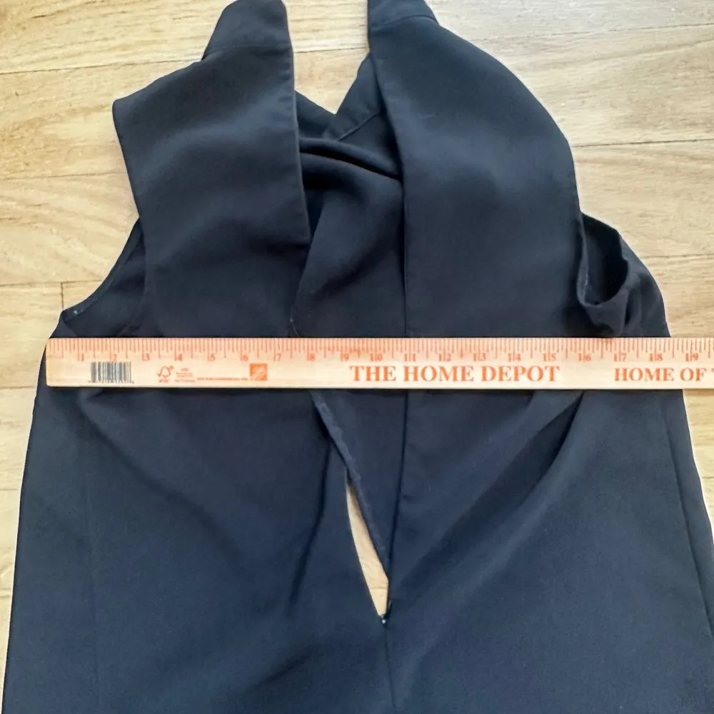 Missguided Size 8 Sleek Black Top 1 open front, zipper back‎ - Image 6