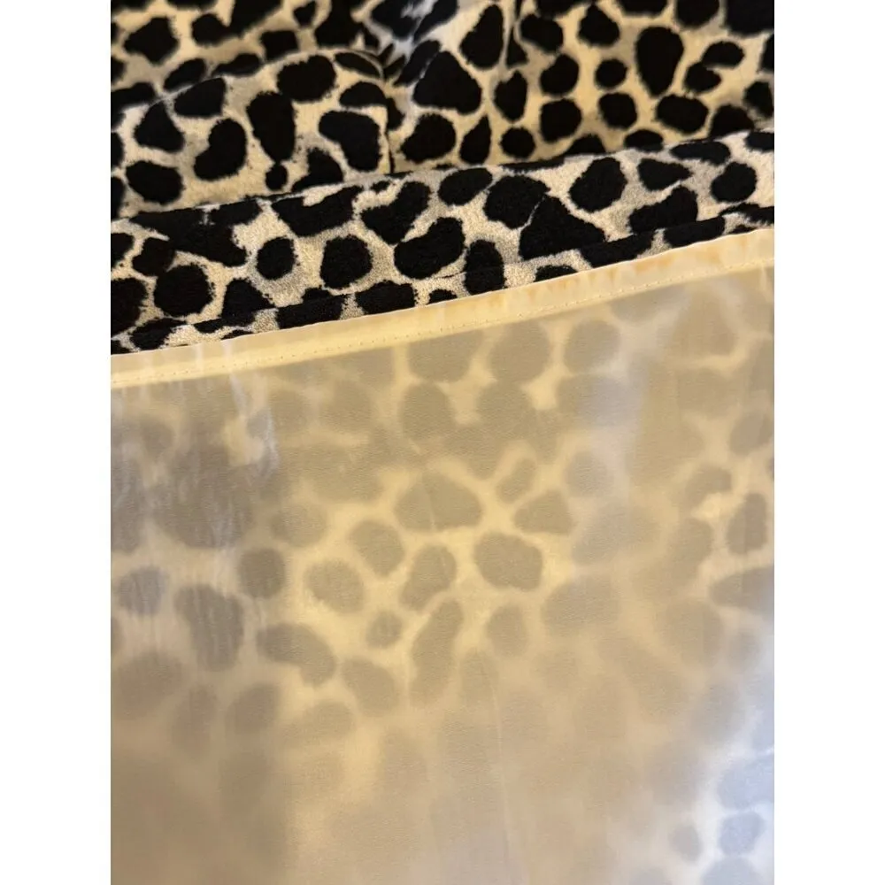 Talbots Dress Women 2 Black White Leopard Print Short Sleeve Knee Length Sheath‎ - Image 11