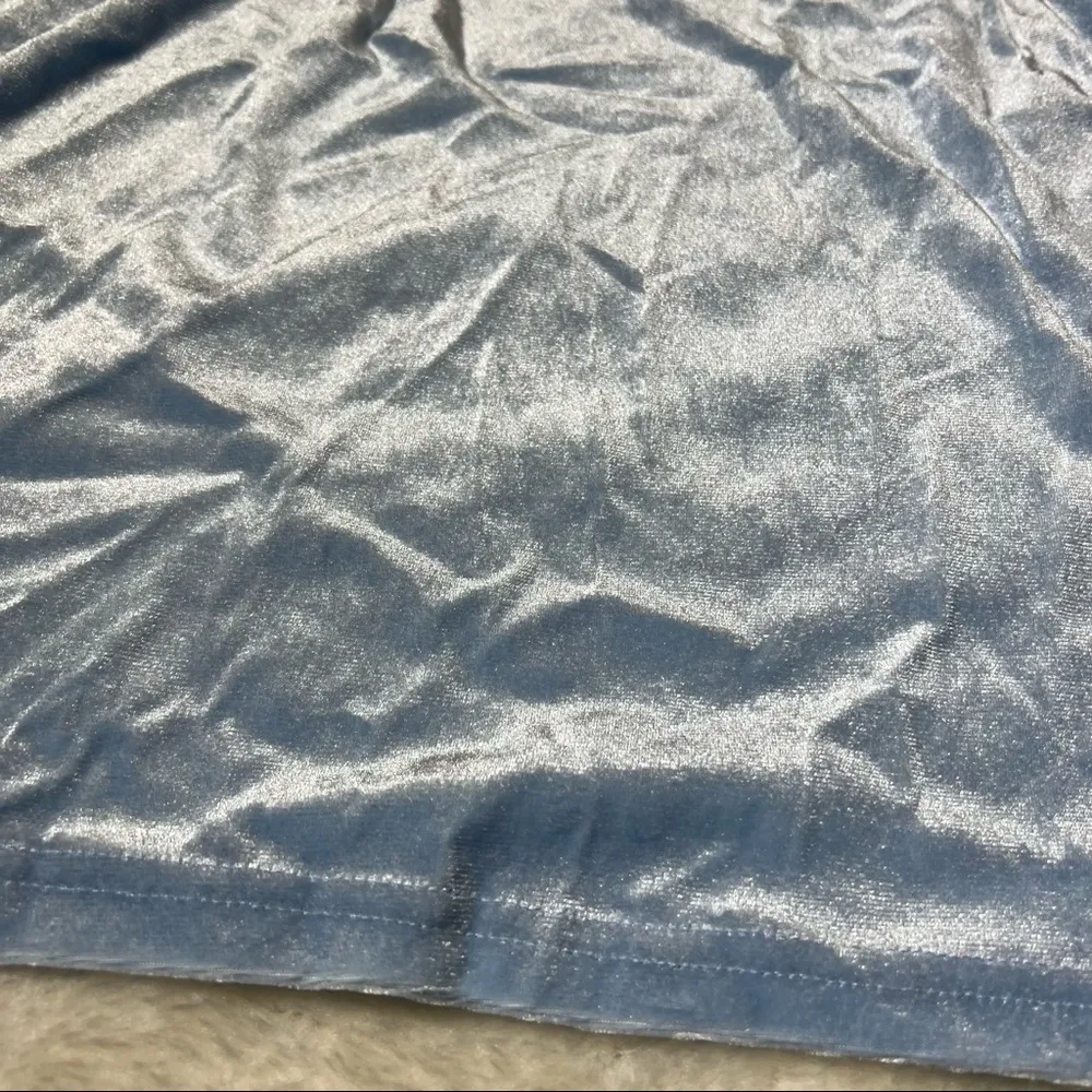 Romwe Light Blue Velvet Butterfly Mini Skirt - Image 10