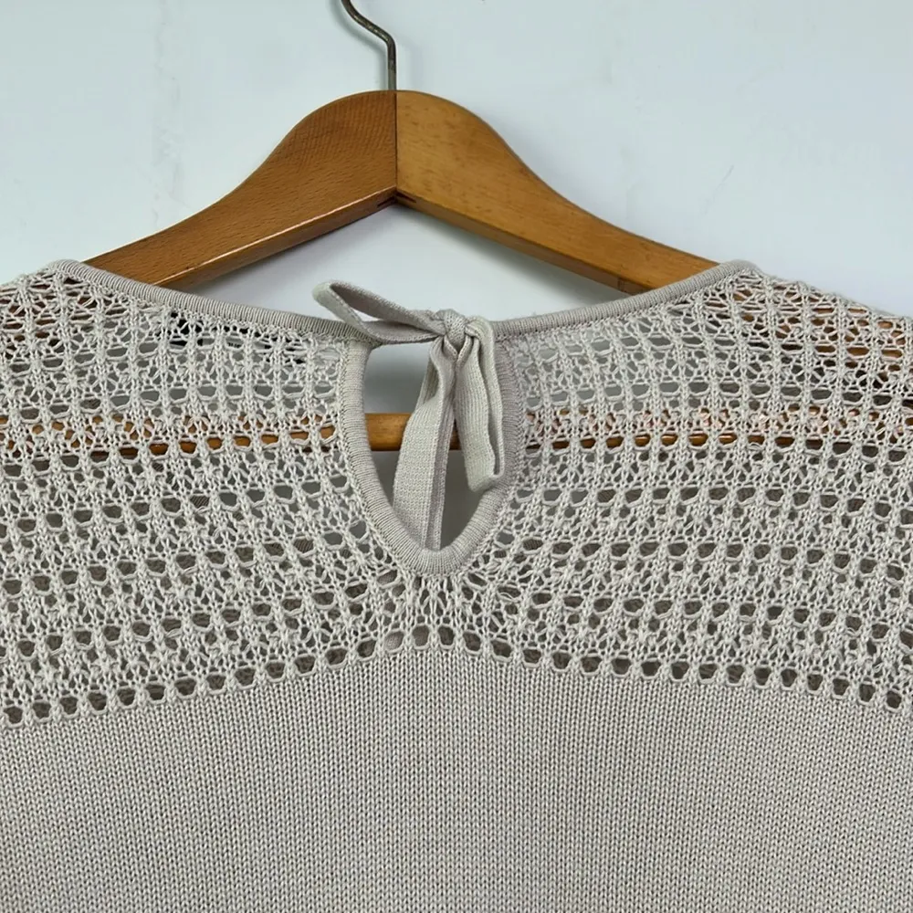 WHBM| Oatmeal Colored Back Tie Sweater sz S - Image 5