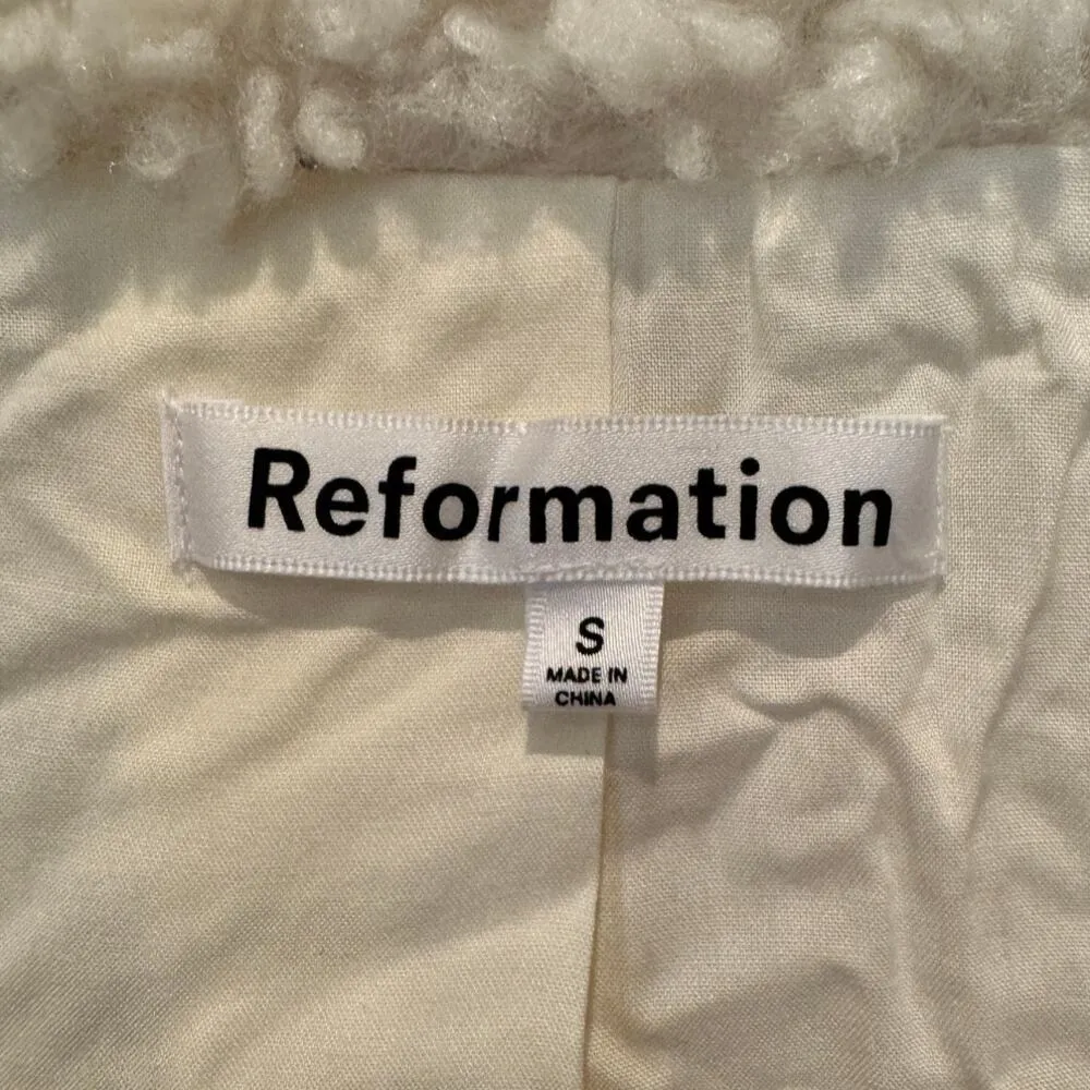 REFORMATION Bromley Faux-fur Coat Size Small - Image 8