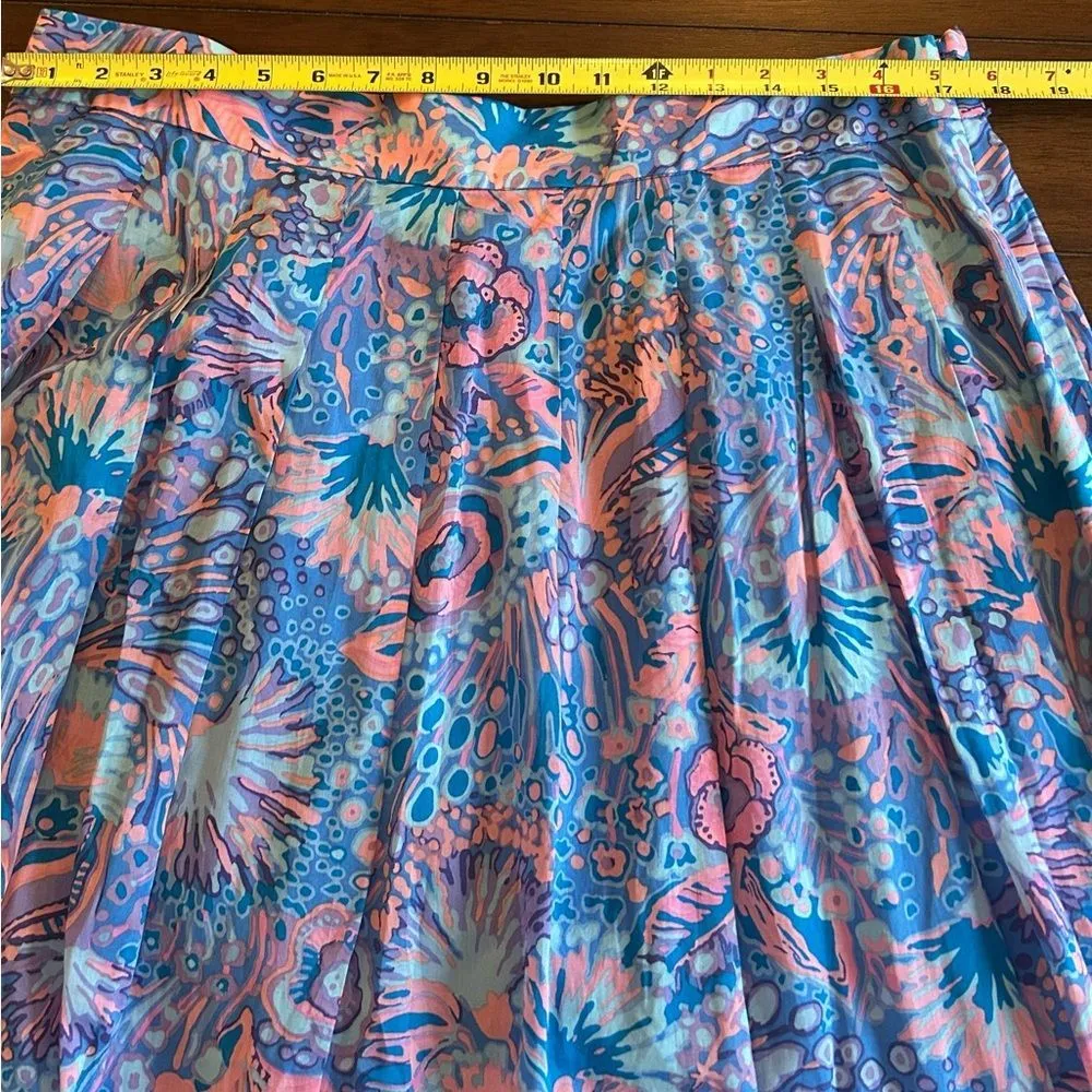 Talbots Blue Voile Lined Maxi Skirt in Flowing Floral Size 16 Style # P222018231 - Image 5
