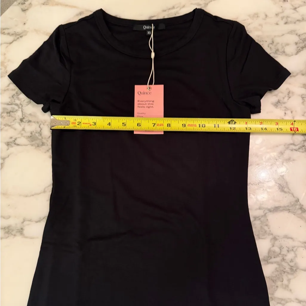 NWT Quince Women’s Black Tencel Jersey Mini T-Shirt Dress Sz XS - Image 4