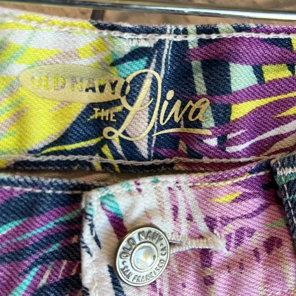 Old Navy The Diva Colorful Denim Shorts Tropical Jean Cutoffs Womens 0 - Image 7