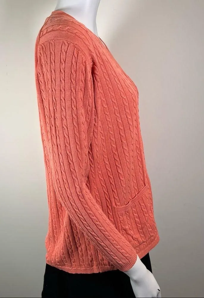 Neiman Marcus Vintage  Cable Knit Silk Cardigan - Image 4