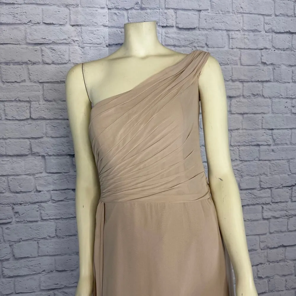 B2 Jasmine Poly Chiffon Long Bridesmaid Dress One-Shoulder Neckline size 14 n - Image 3
