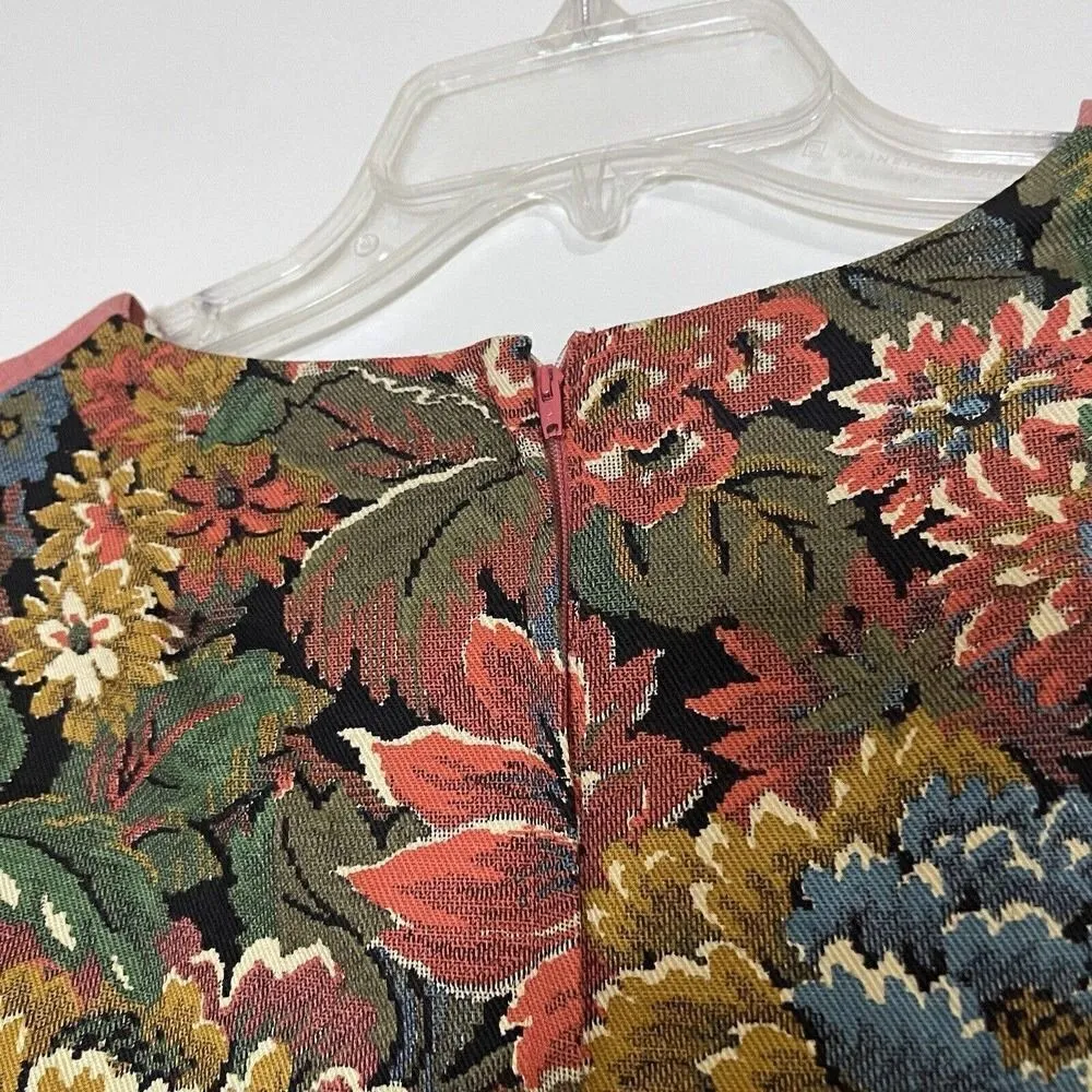 Gunne Sax Rare Vintage 1969 black label renaissance Tapestry Floral red dress - Image 10