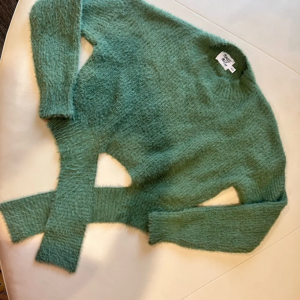 Princess Polly Green Winslow Fuzzy Soft Tie Front Jumper Sweater XS Small - Image 9