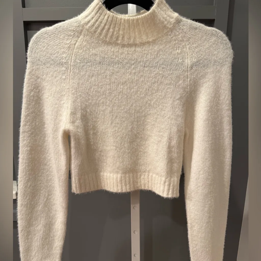 URBAN OUTFITTERS UO Cleo Mock Neck Sweater. Size Small. Color is Pearl. - Image 5