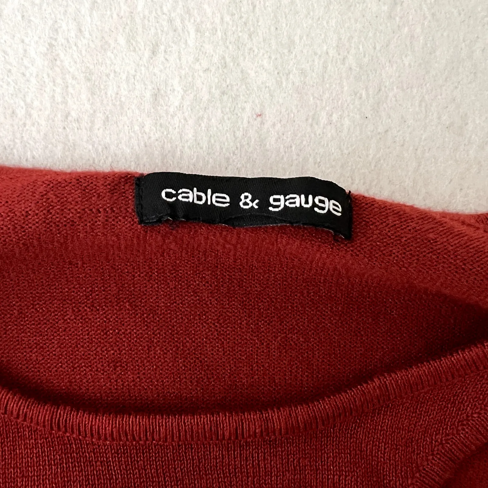 Cable & Gauge Red Cut Out Knit Sweater - Image 6