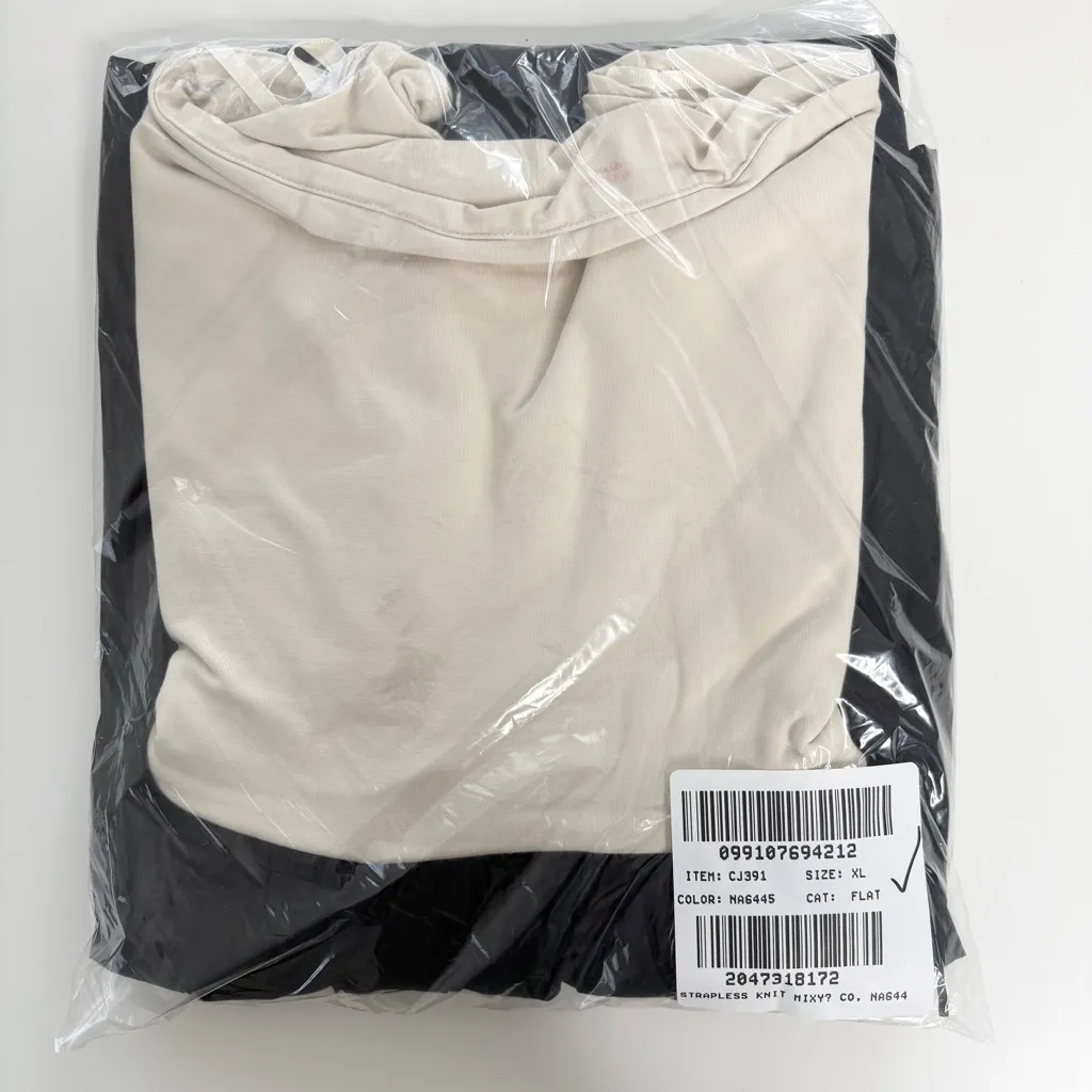 NWT J. Crew Strapless Colorblock Mixy Dress Natural Black - Image 4