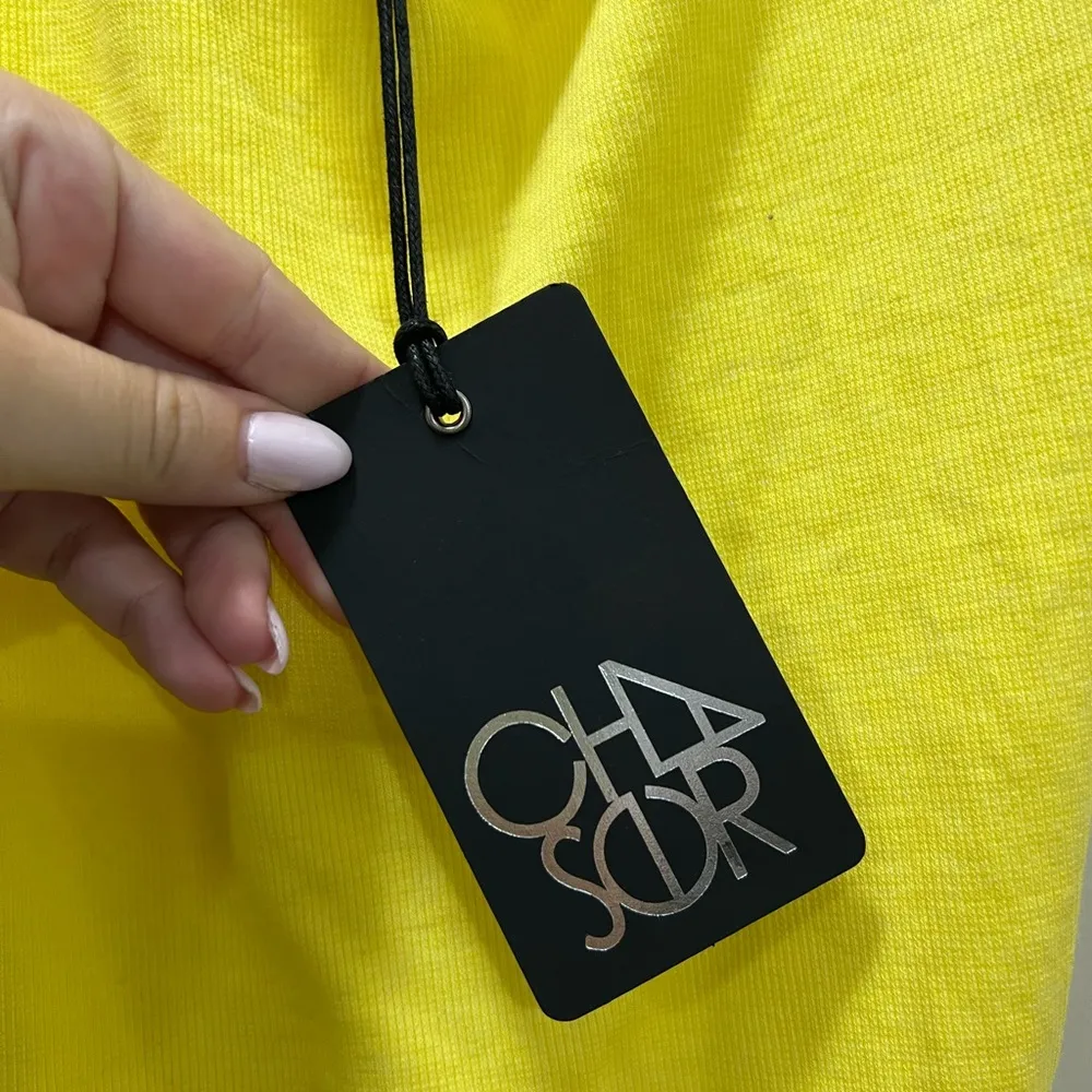 NWT Chaser Birdie Yellow Vintage Rib Narrow Racerback Tank Top Size Medium - Image 4