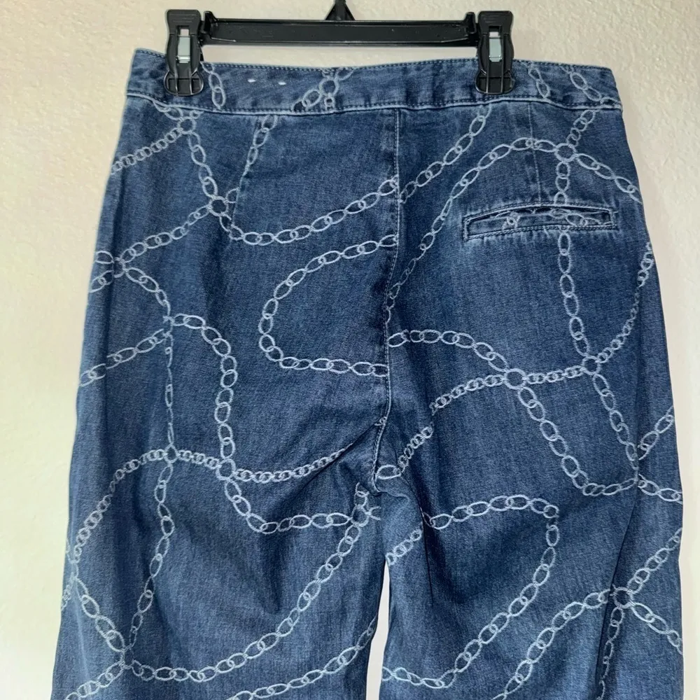 J. McLaughlin -Size 0 -Women’s Chain Wide Leg Denim Jeans High Rise Blue - Image 5