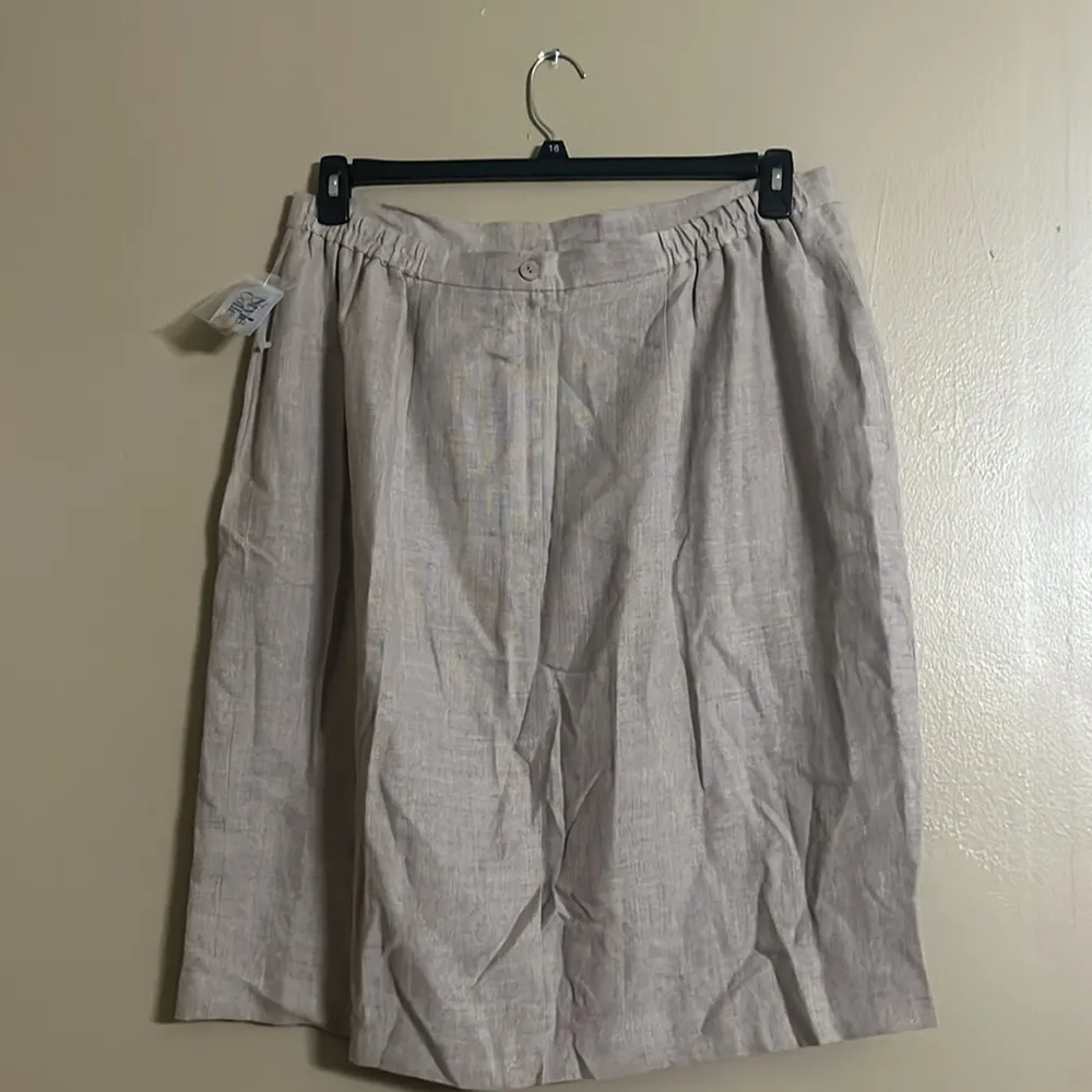 Style & Co Skirt Sz 22W Fully Lined 100% Linen Elastic Waist Work Closet Staple - Image 2