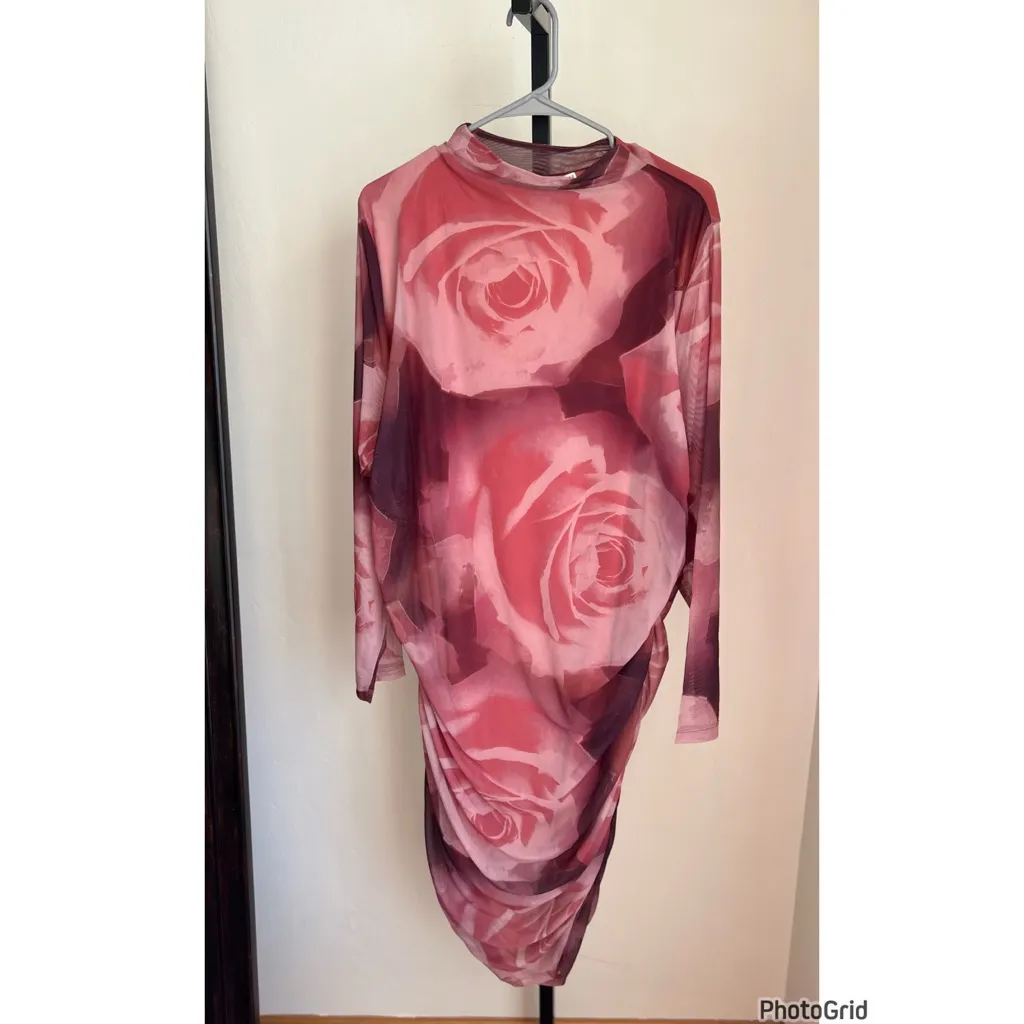 Anthropologie Maya Long Sleeve Ruched Cowl Neck Long Sleeve Mini Dress PLUS 3X - Image 4