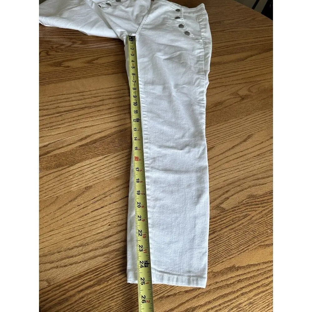 Blue Spice White Stretchy Casual Pant  Pull On Straight Leg Summer  Sz 13 - Image 7