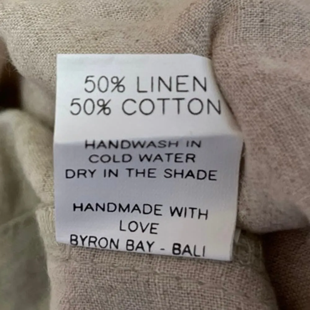 Free The Label Beige Linen Sleeveless Crop Top & High Waist Shorts 2 Piece Set S - Image 6